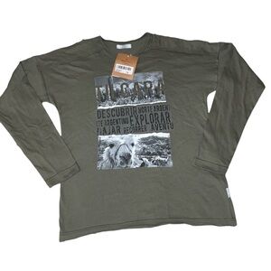 Mimo & Co Army Green Long Sleeve Tee Size 14
